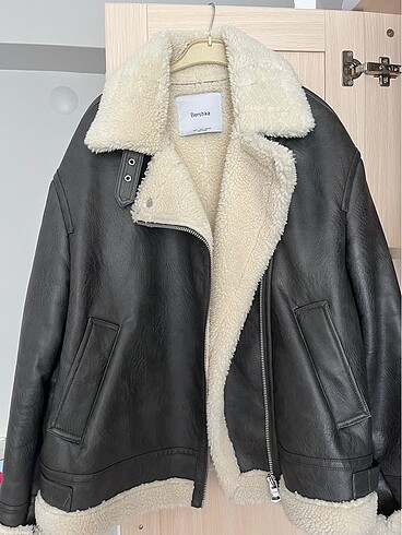 Bershka kürklü biker mont