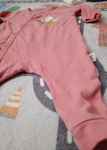 Civil Renkli Baskılı Fermuarlı Pembe Bebek Tulum