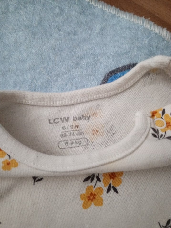 Uzun Kollu, Çiçek Desenli Beyaz Bebek zıbın - Görsel 2