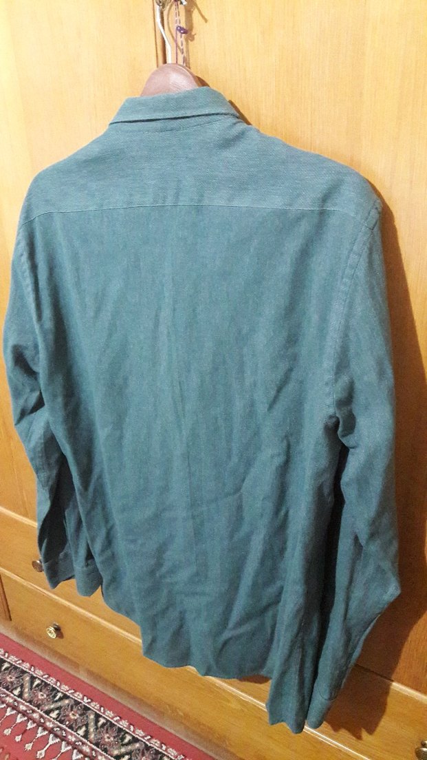 Pierre Cardin pamuklu yeşil erkek gömlek - Görsel 2