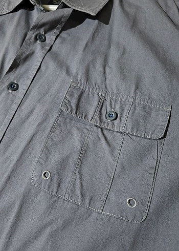 Mavi Marka Xl Beden, Gri Renk Pamuklu Kısa Kollu Erkek Gömlek - Görsel 5