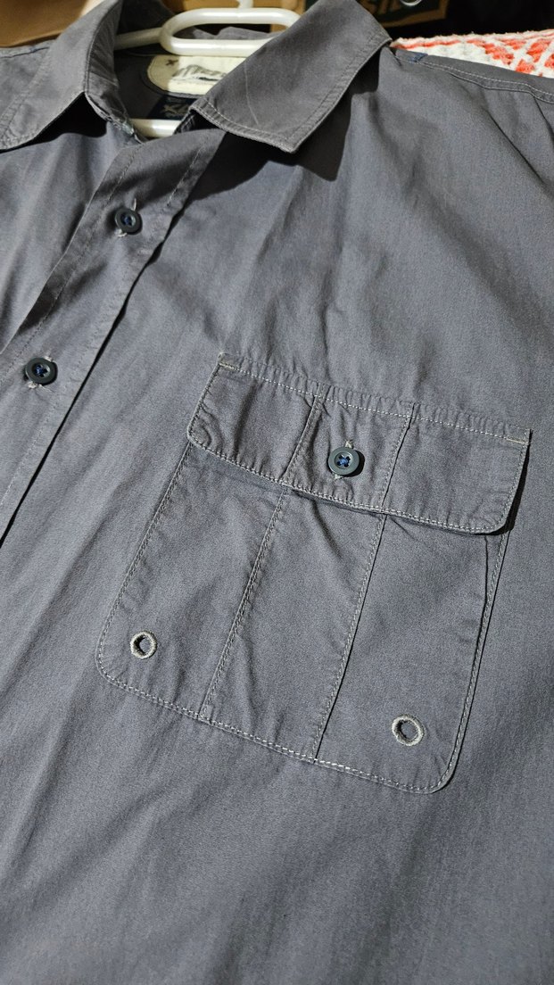 Mavi Marka Xl Beden, Gri Renk Pamuklu Kısa Kollu Erkek Gömlek - Görsel 5