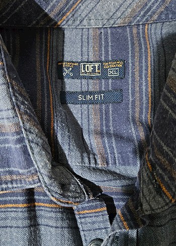 Loft Marka, Düğmeli Mavi Gri Batik Uzun Kollu Erkek Gömlek - Görsel 4