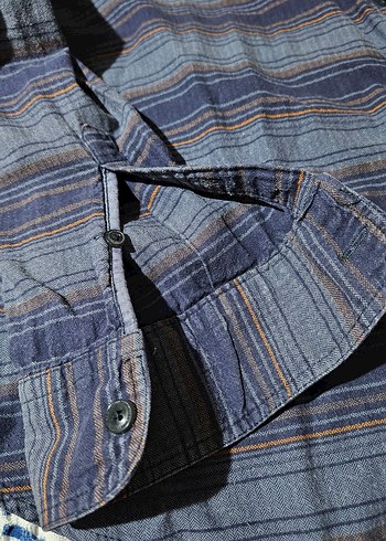 Loft Marka, Düğmeli Mavi Gri Batik Uzun Kollu Erkek Gömlek - Görsel 6