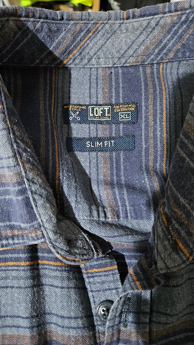 Loft Marka, Düğmeli Mavi Gri Batik Uzun Kollu Erkek Gömlek - Görsel 4