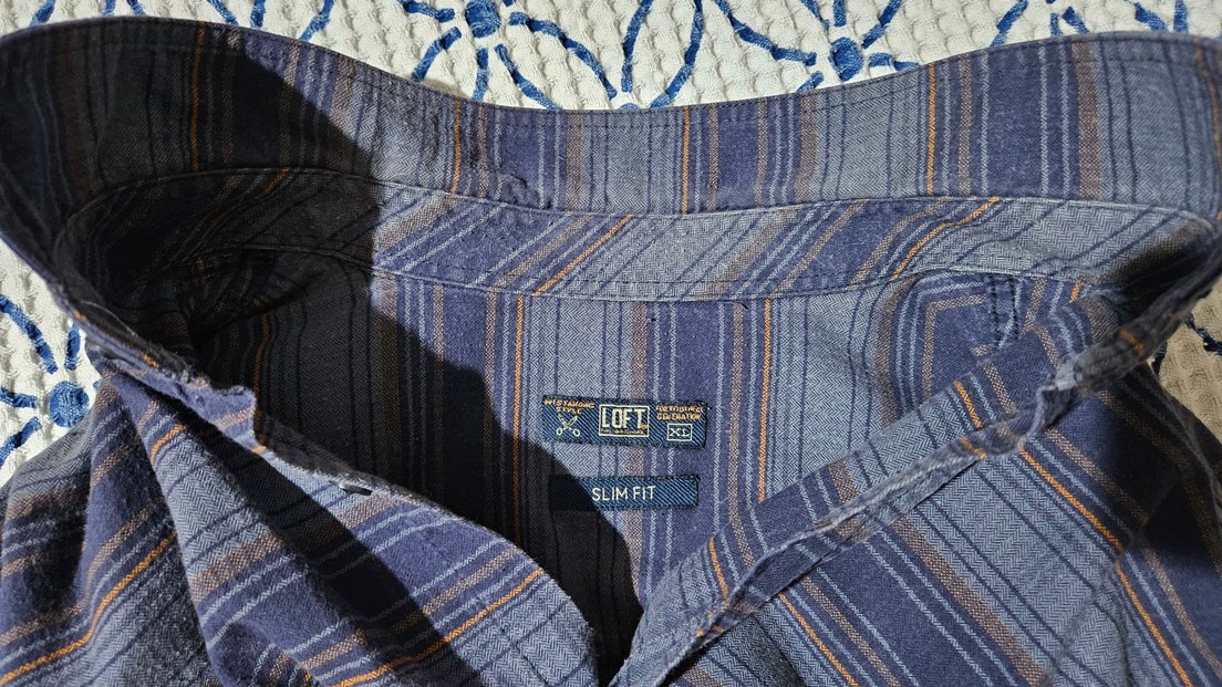 Loft Marka, Düğmeli Mavi Gri Batik Uzun Kollu Erkek Gömlek - Görsel 3