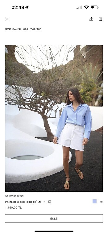 ZARA PAMUKLU OXFORD GÖMLEK