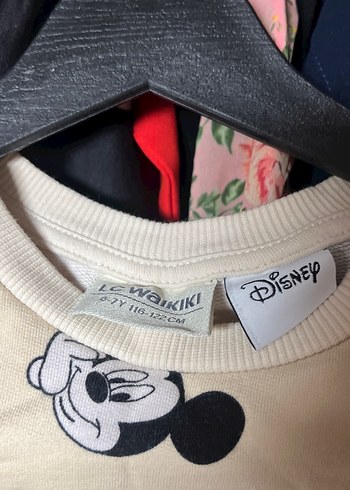 7 Yaş Beden Mickey Mouse Baskılı Uzun Kollu Kız Elbise