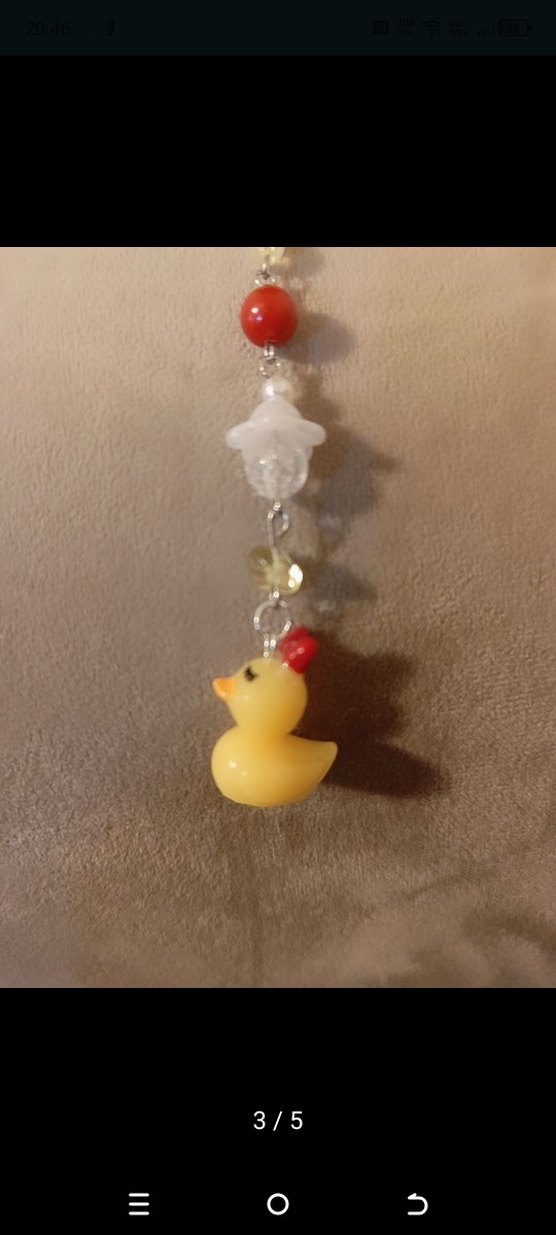 Renkli Boncuklu telefon süs - Görsel 2