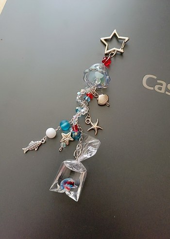 Turkuaz Boncuklu Bohem Anahtarlık - Görsel 2