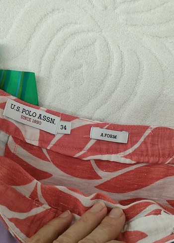 U.S Polo Assn. U.S Polo Pembe Desenli Uzun Etek