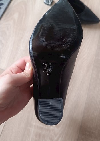 Kadın Siyah Deri Stiletto Topuklu Ayakkabı - Görsel 4