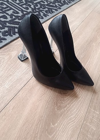 Kadın Siyah Deri Stiletto Topuklu Ayakkabı - Görsel 3