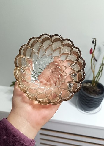 Bej Desenli Cam Kase - Görsel 3