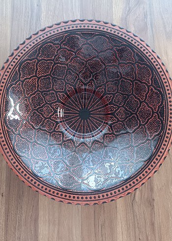 Kahverengi Desenli dekoratif tabak - Görsel 3