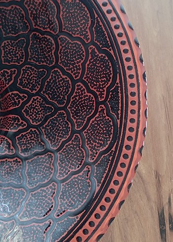 Kahverengi Desenli dekoratif tabak - Görsel 4