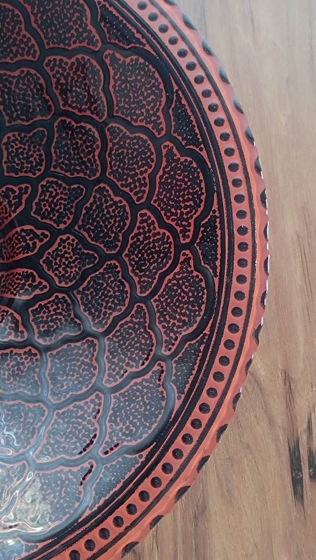 Kahverengi Desenli dekoratif tabak - Görsel 4