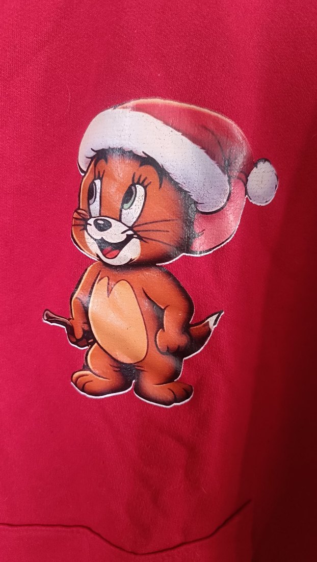 Kırmızı Kapüşonlu Kadın Sweatshirt - Görsel 2