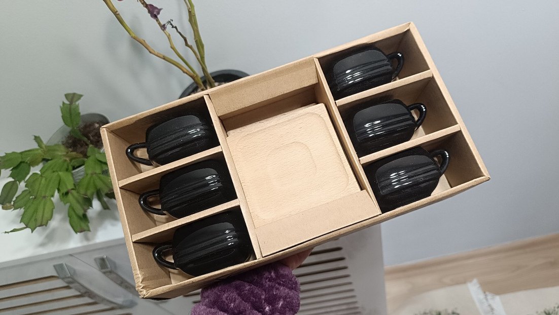 Siyah Seramik Kare Fincan - Görsel 2