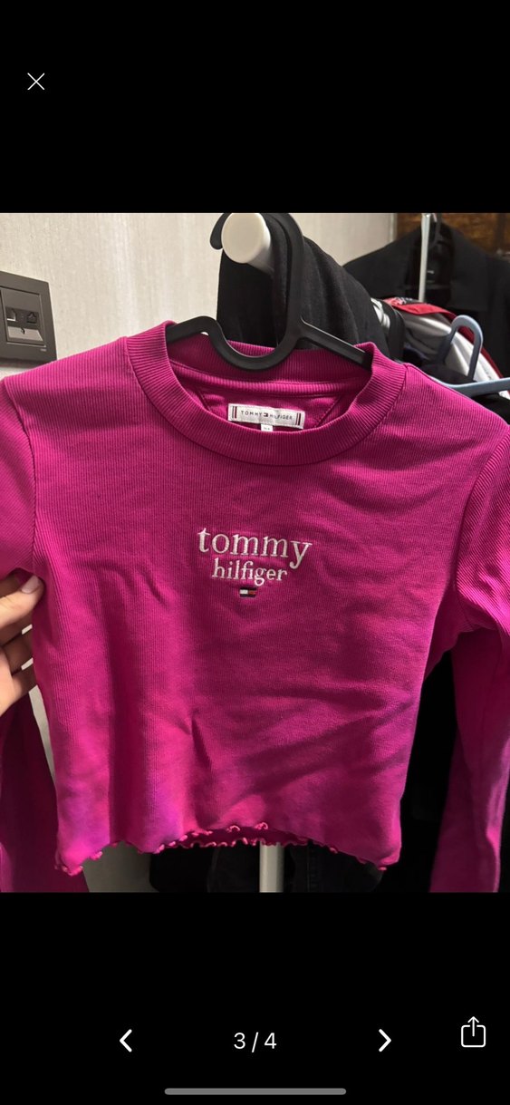 Tommy Hilfiger Kız Uzun Kollu Pembe Tişört - Görsel 4