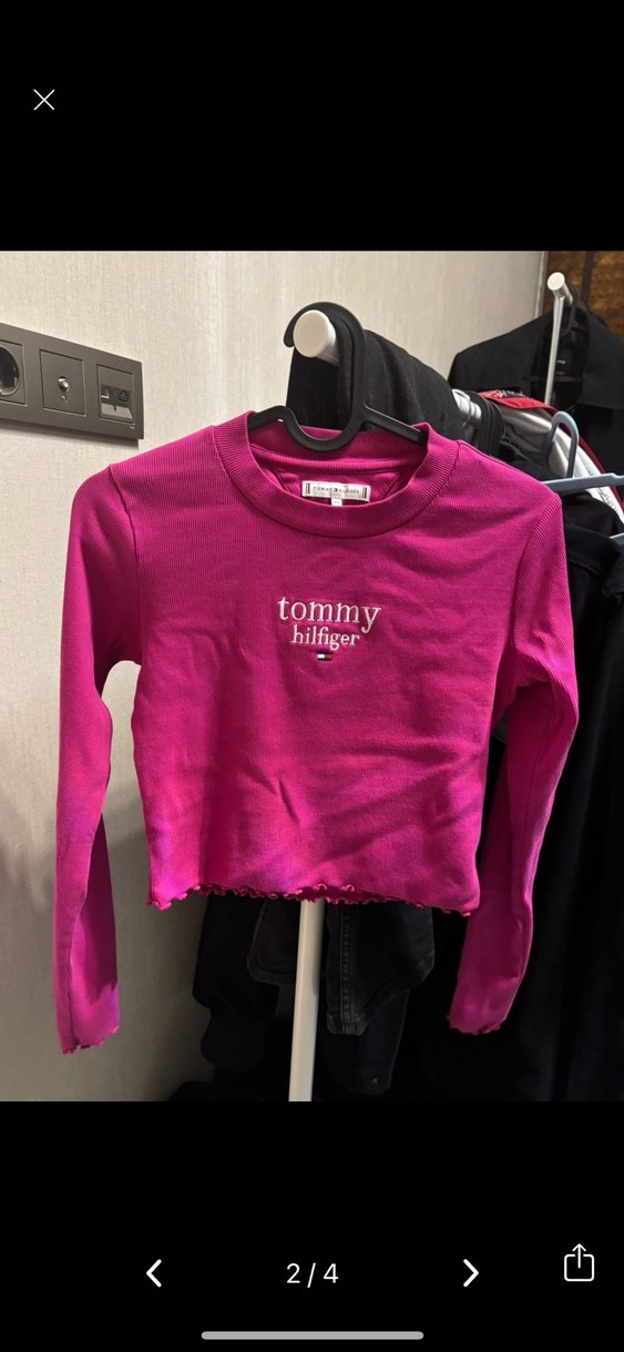 Tommy Hilfiger Kız Uzun Kollu Pembe Tişört - Görsel 2