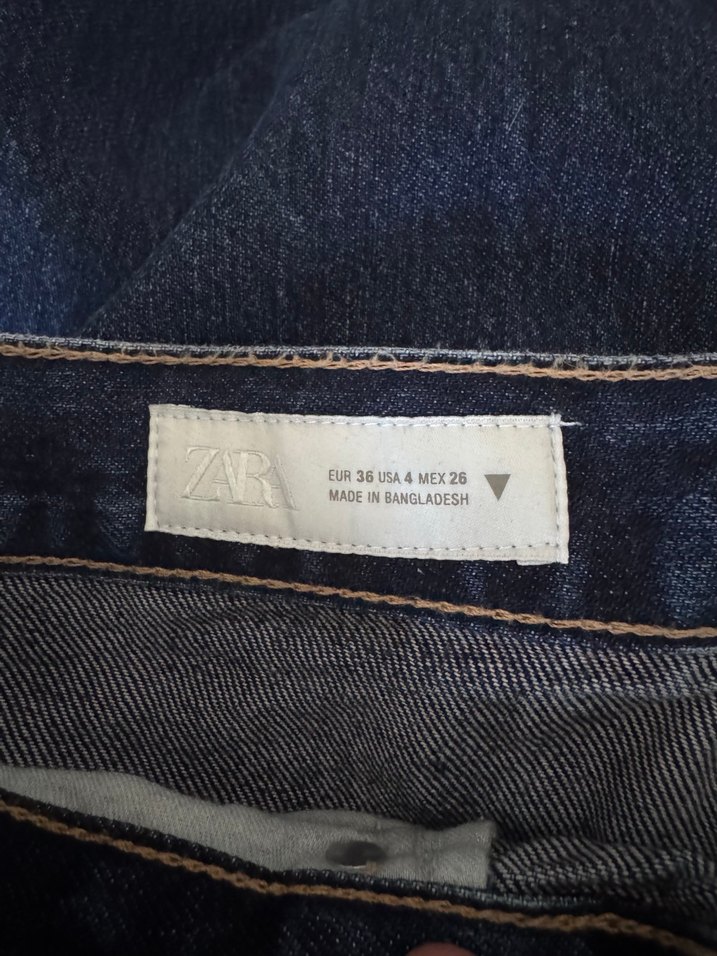 Koyu Mavi Uzun Boy Rahat Kesim Kadın Kot Pantolon - Görsel 2