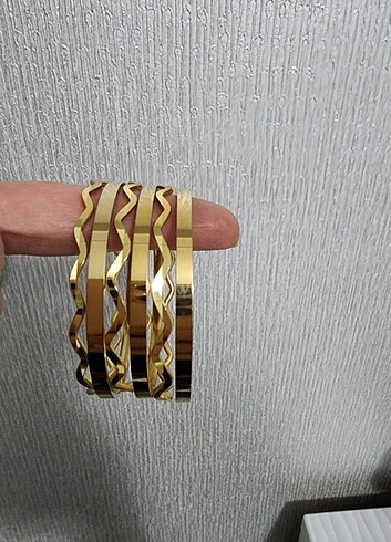 Çelik ajda bilezik ve zig zag 6 adet