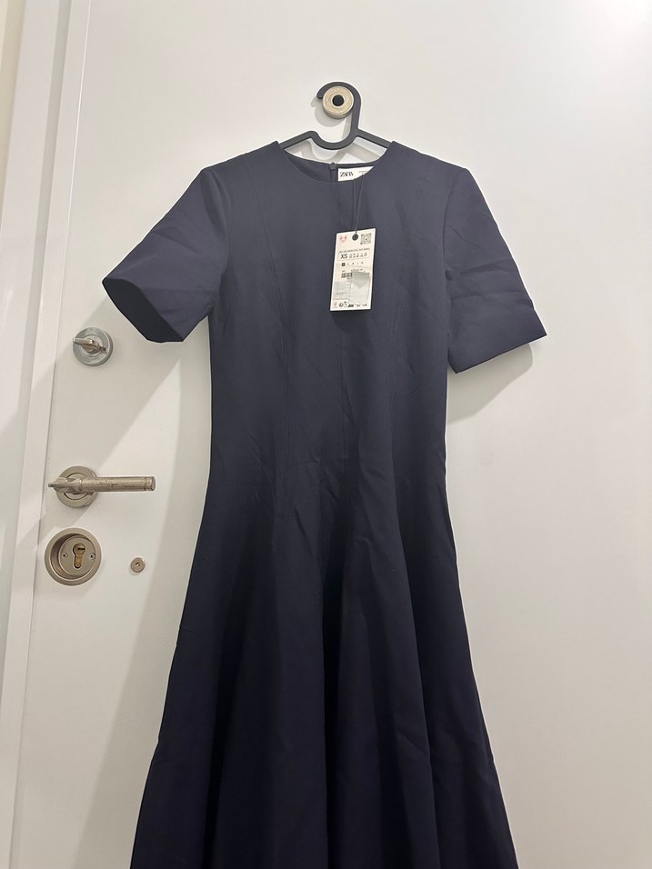 Lacivert Uzun Kadın Elbise - Görsel 4