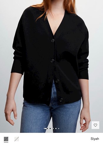 Siyah Düğmeli V Yaka Midi Kadın Hırka - Görsel 4