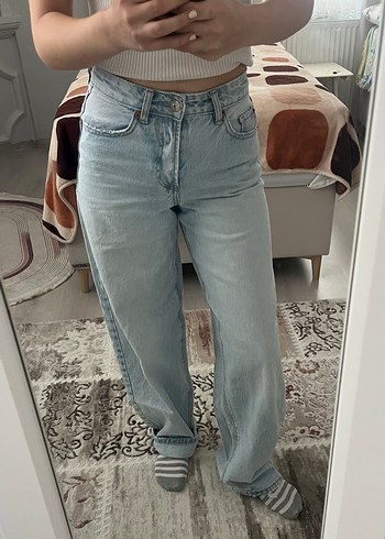 Açık mavi baggy jean