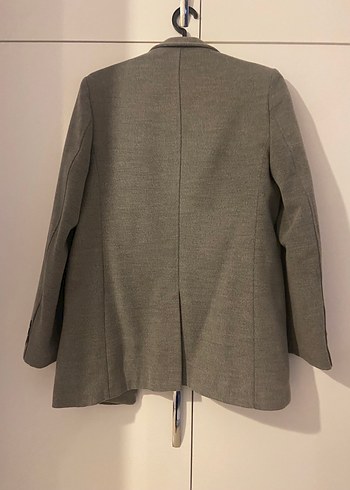 Erkek Gri Düğmeli Keten Ceket - Görsel 2