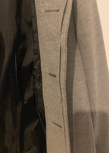 Erkek Gri Düğmeli Keten Ceket - Görsel 3