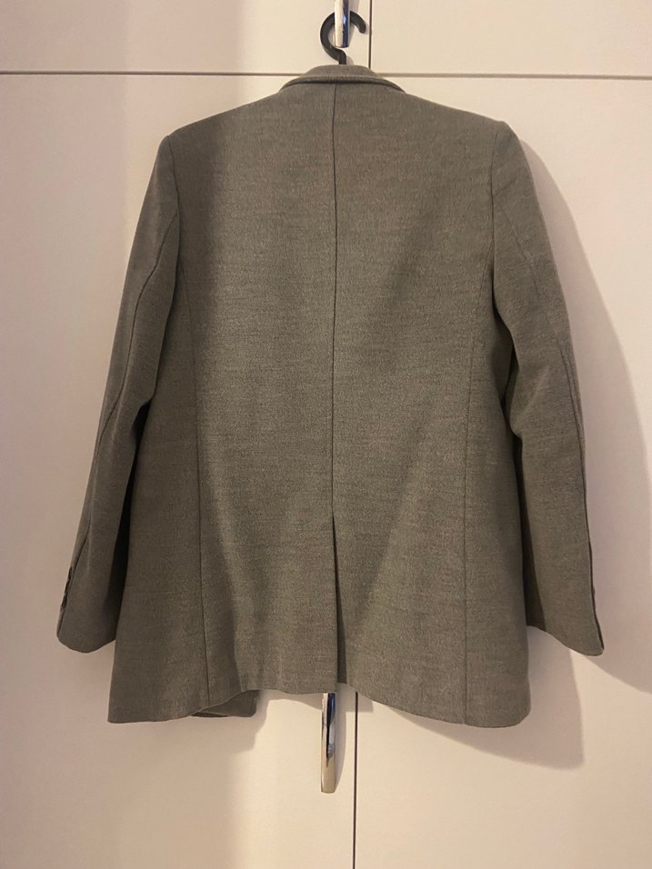 Erkek Gri Düğmeli Keten Ceket - Görsel 2