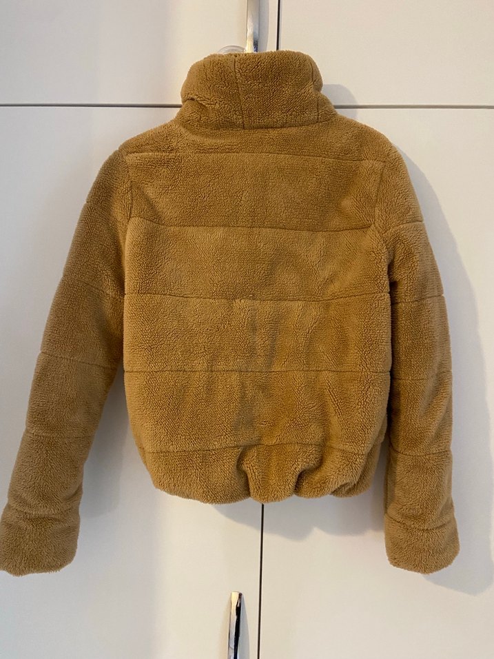 Kahverengi Kürklü Kadın Polar Ceket - Görsel 2