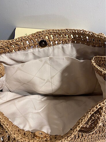 Motıflı hasır canta - Görsel 4