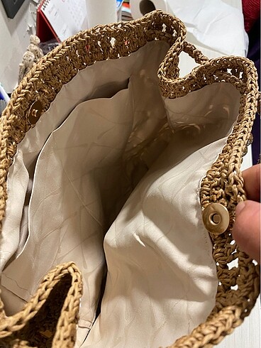 Motıflı hasır canta - Görsel 5