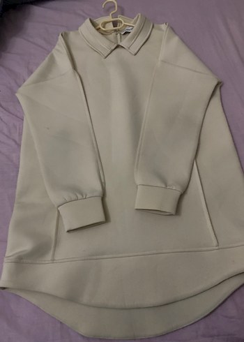 Beyaz Yakalı Kadın scuba kumas kazak - Görsel 2