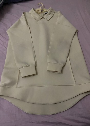 Beyaz Yakalı Kadın scuba kumas kazak - Görsel 3