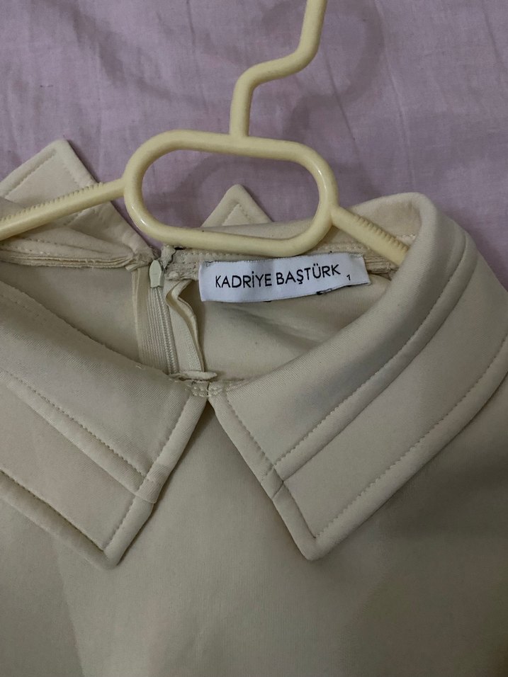 Beyaz Yakalı Kadın scuba kumas kazak - Görsel 4