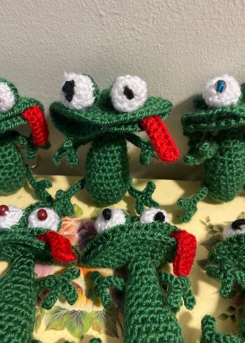 Renkli Örgü Kurbağa Anahtarlık - Görsel 7