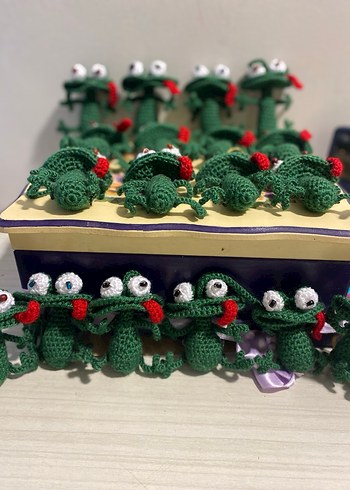 Renkli Örgü Kurbağa Anahtarlık - Görsel 4