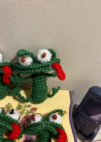 Renkli Örgü Kurbağa Anahtarlık - Görsel 2