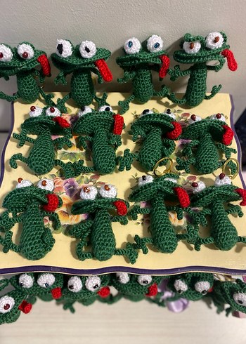 Renkli Örgü Kurbağa Anahtarlık - Görsel 8