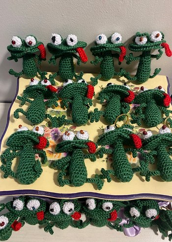 Renkli Örgü Kurbağa Anahtarlık - Görsel 9