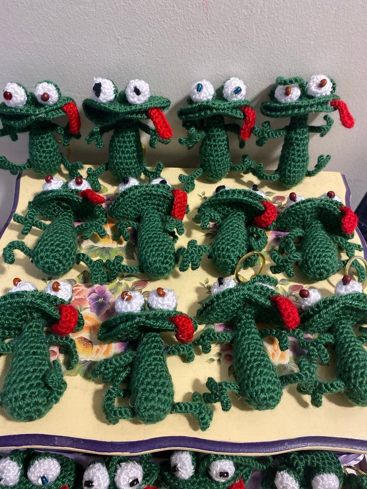 Renkli Örgü Kurbağa Anahtarlık - Görsel 5