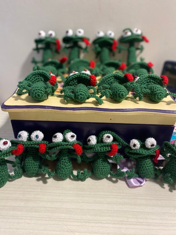 Renkli Örgü Kurbağa Anahtarlık - Görsel 4