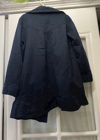 Düğmeli Siyah Midi Kot Ceket - Görsel 3