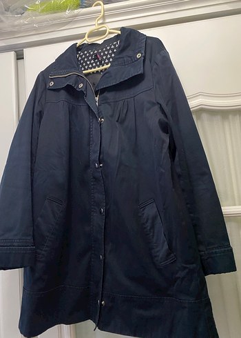 Düğmeli Siyah Midi Kot Ceket - Görsel 2