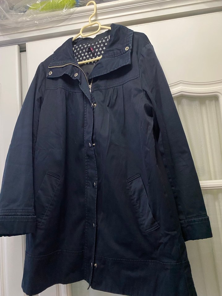 Düğmeli Siyah Midi Kot Ceket - Görsel 2