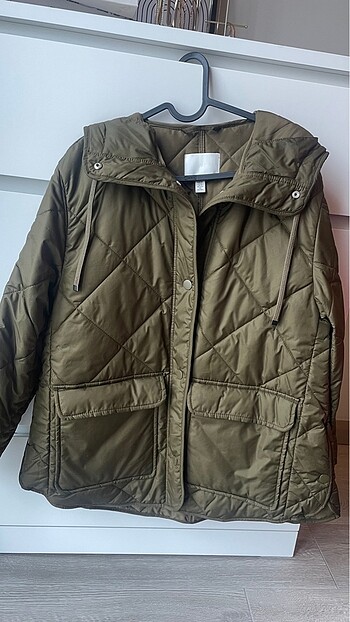 Haki oversize kapitone ceket